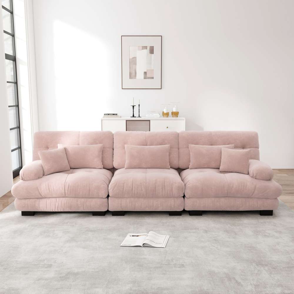 3-miejscowe moduły Ecksofa Chenille Tiefensitz Komfortabel Gepolstert für Wohnzimmer, Studio &amp; Büro.