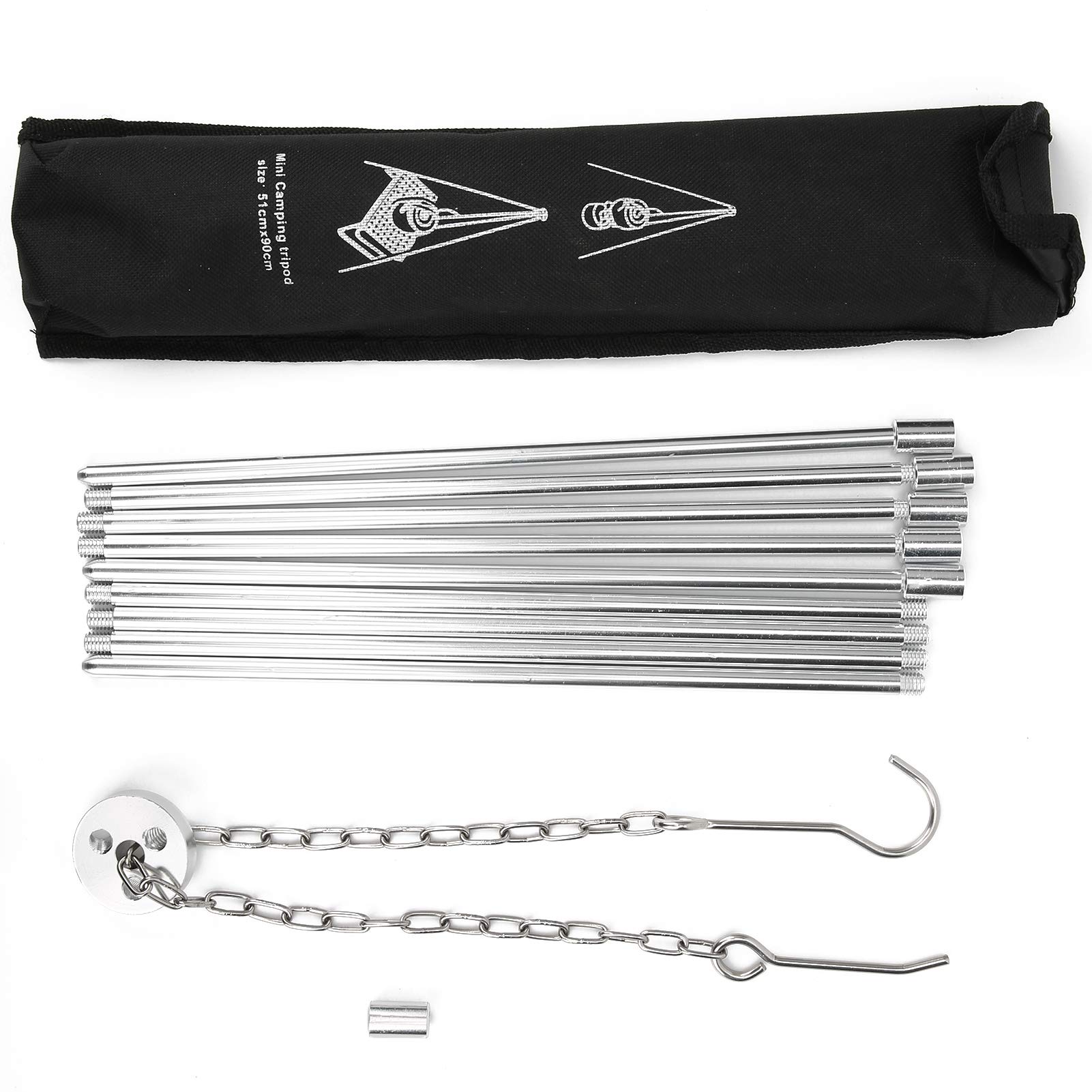 Trépied De Camping Avec Chaîne Réglable Pour Barbecue