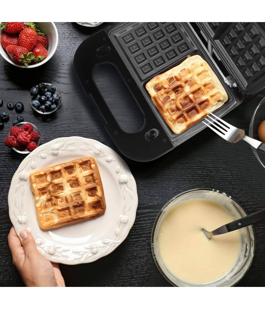 Trade Shop - Bistecchiera Elettrica Multi Grill Per Panini Waffle 500 Watt Doppia Piastra - - 2