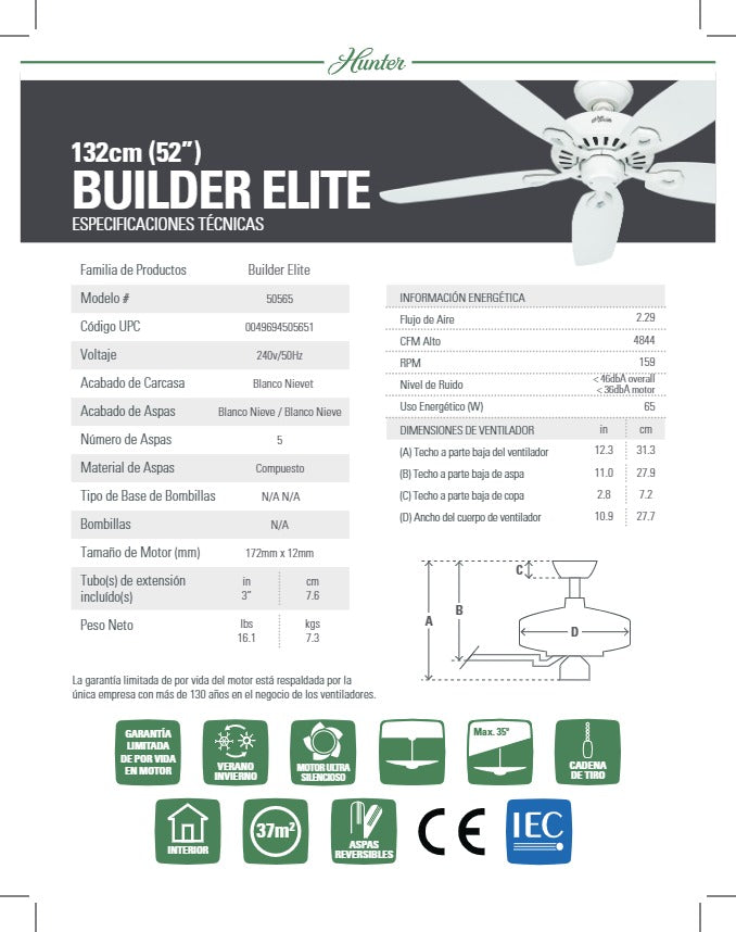 Ventilateur de plafond Builder Elite Bronze - 5