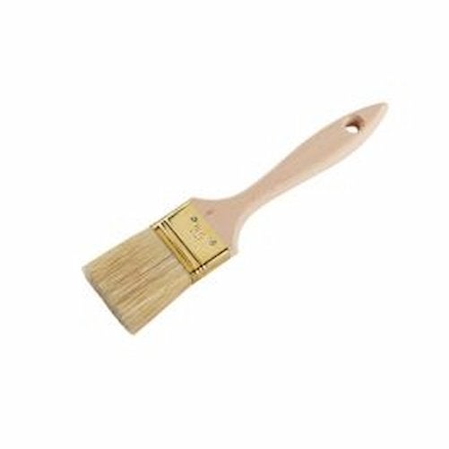 Pinceau Plat Queue de Morue - Fibres Synthétiques - Manche Bois - Virole Acier Nickelé - 40mm - Peinture Laque Vernis Lasure