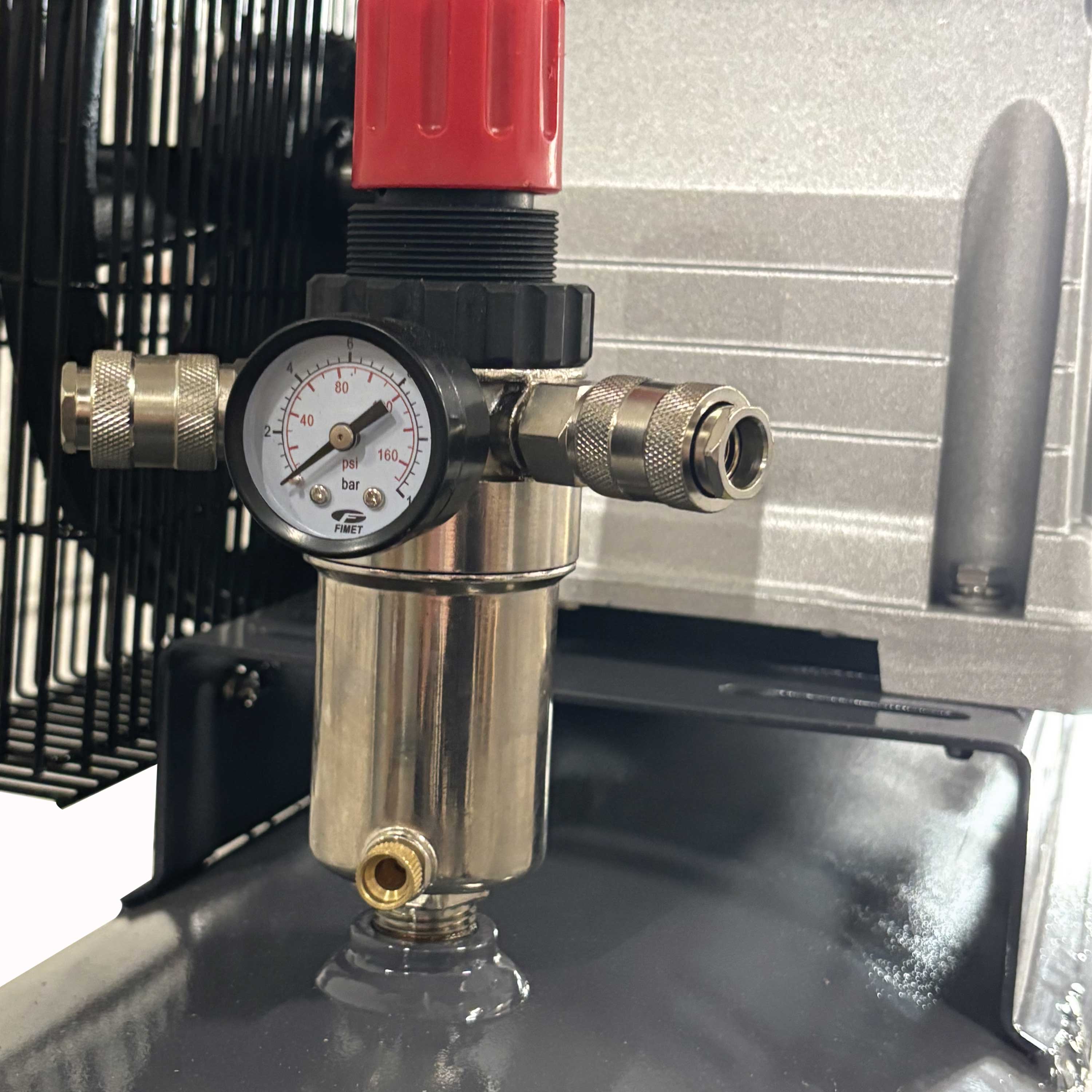 Compresseur 200 Litres 4 Cv 10 Bars Lubrifié Courroie Sur Roues - 3