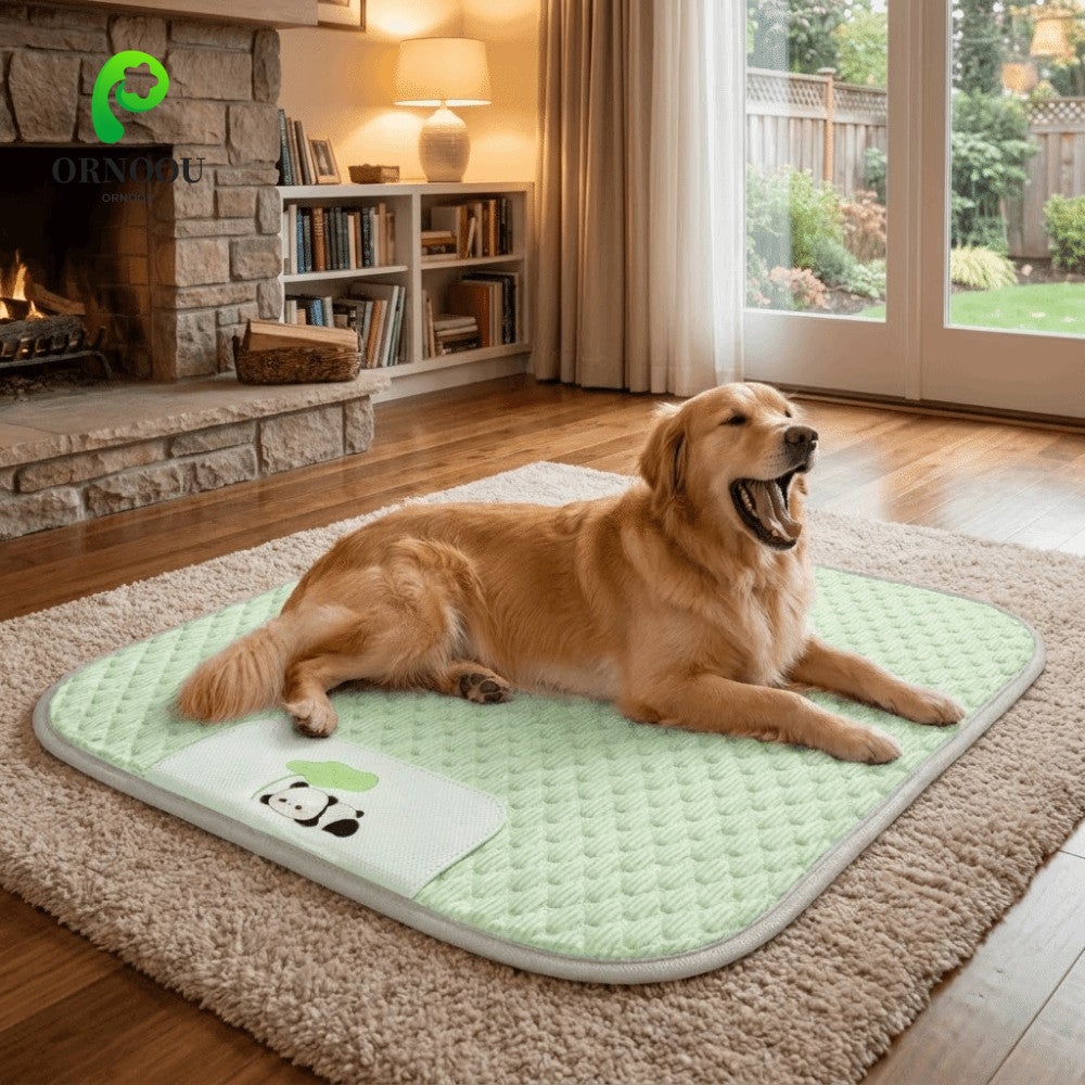 Tapis rafraîchissant pour animaux, Vert, tapis rafraîchissant d'été, tissu texturé à billes de glace, convient aux chats et aux chiens, 45x35 cm - 4