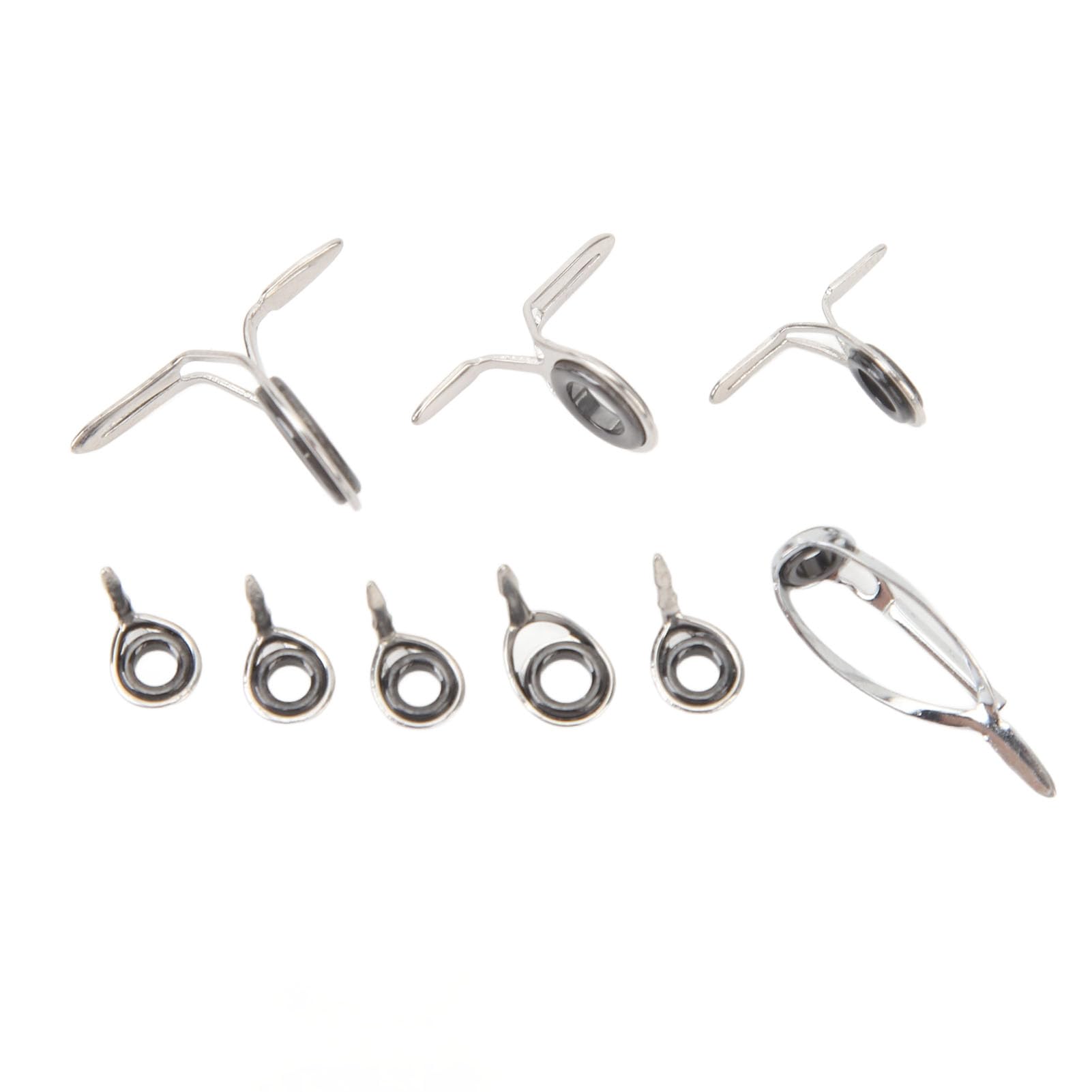 Set Guide Per Canna da Pesca, 10 Pezzi Anelli Guida Per Canna da Pesca con Esca, 5 Dimensioni Set Guida Per Canna da Pesca in Acciaio Inossidabile Ceramico Kit di Riparazione Punta Per Canna da Pesca