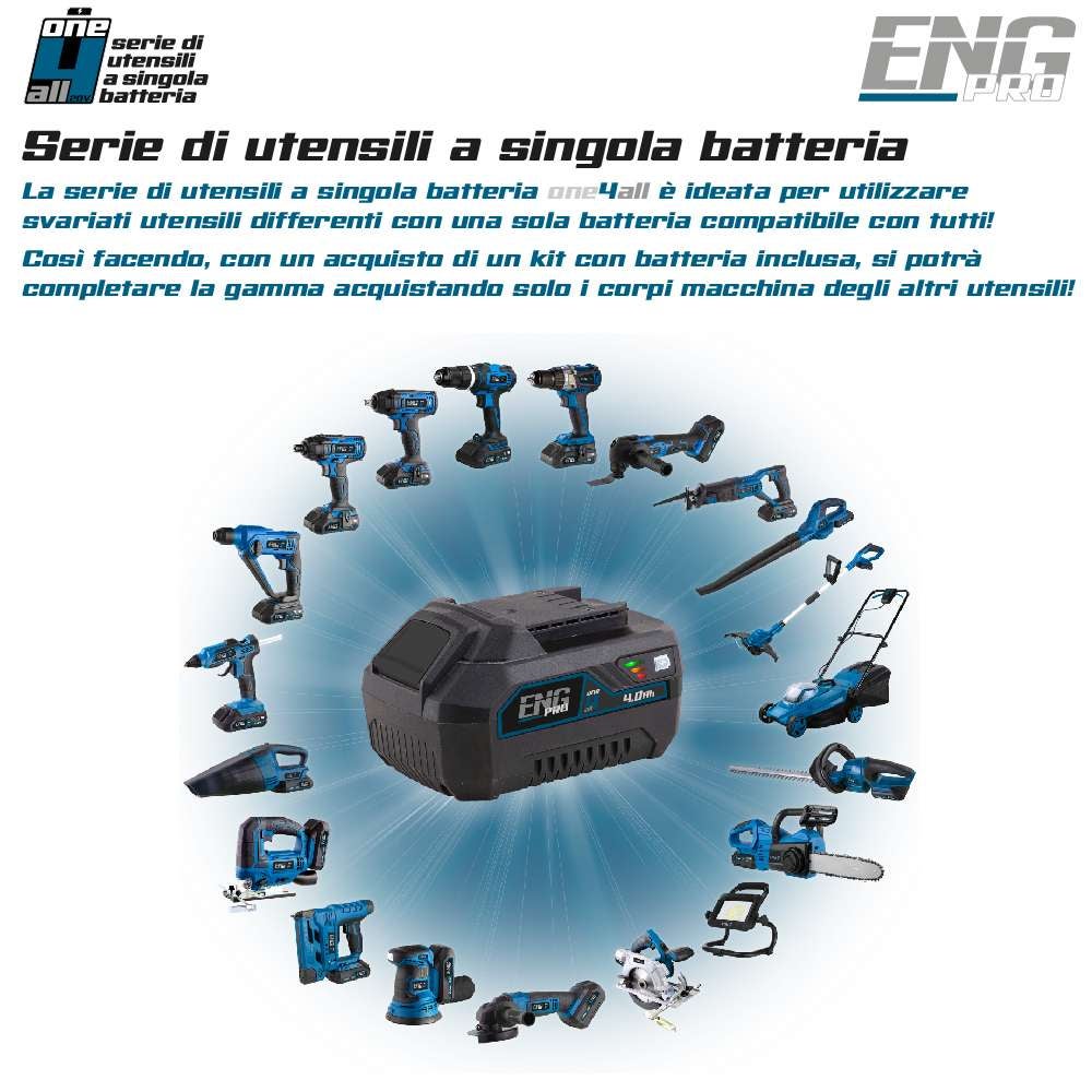 Graffettatrice e Sparachiodi professionale a batteria ONE4ALL 20V - Corpo macchina - 2