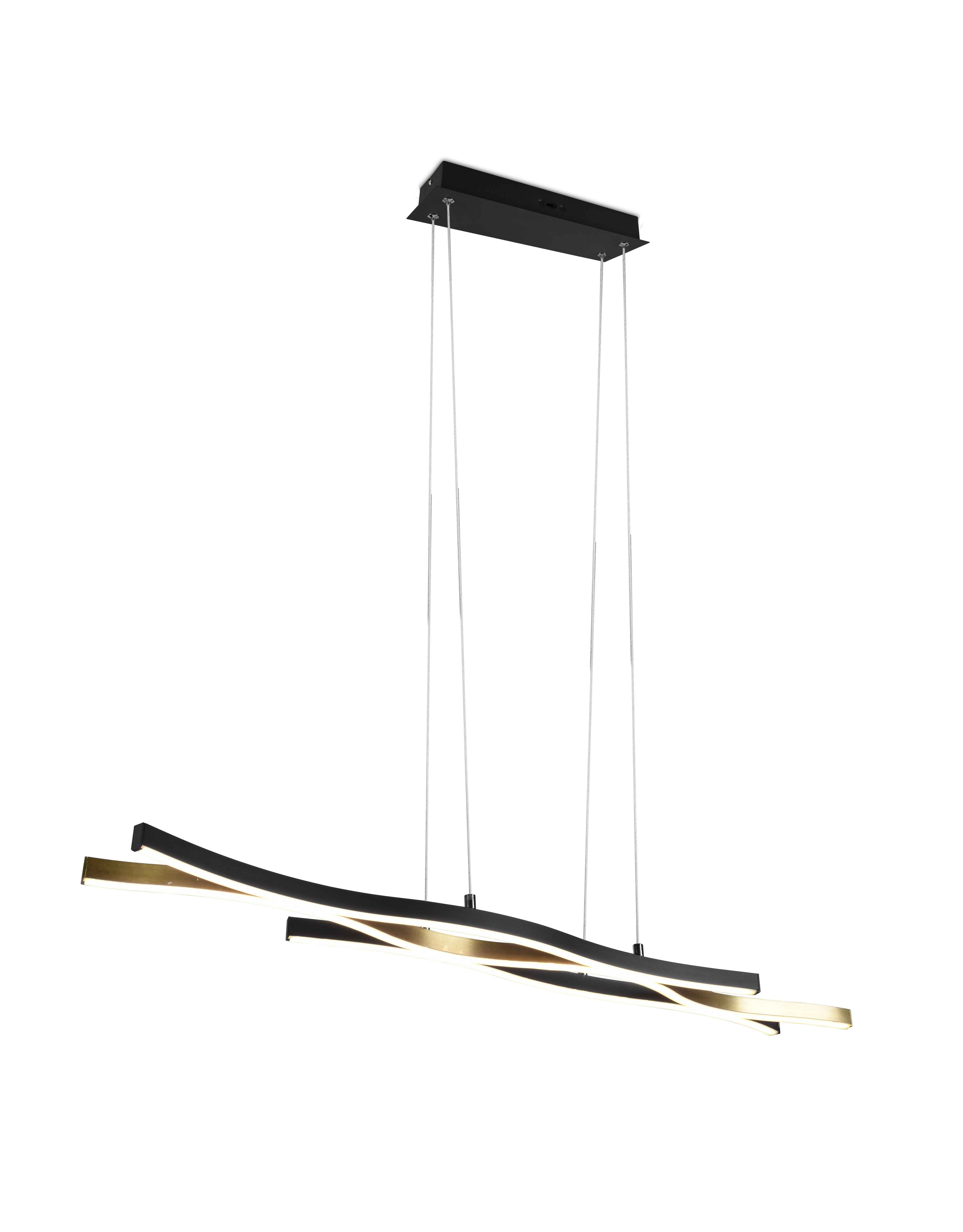 Lampa wisząca LED BLAZE 35W Odcienie bieli 4300lm metal czarno-złota wym:150x107,5x15,5cm IP20 Trio