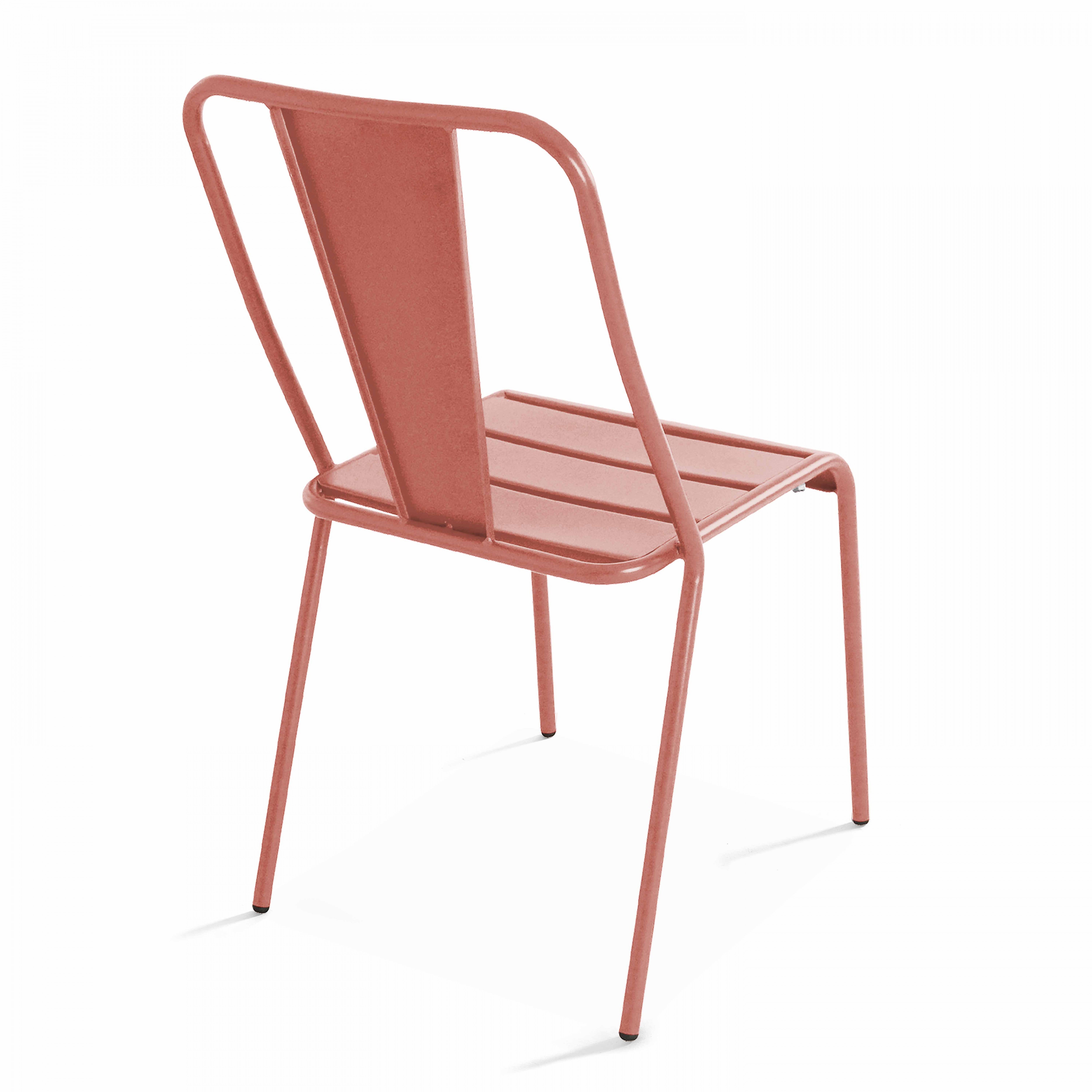 Ensemble table de jardin carrée et 2 chaises bistrot argile , Palavas - Oviala - 6