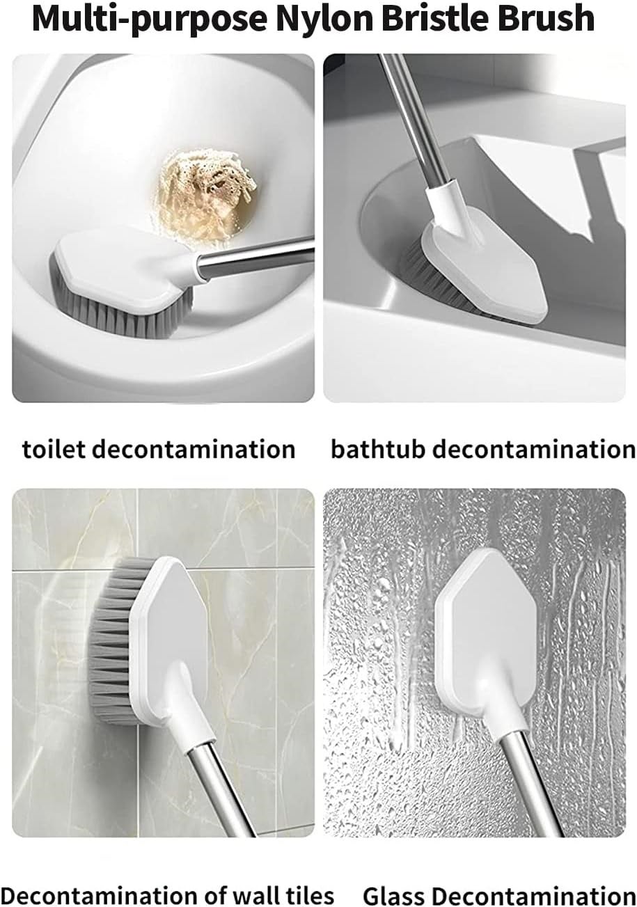 Brosse WC , avec support ventilé avec brosses et poils en silicone pour appareil de nettoyage des toilettes avec support avec poignée en aluminium - 3