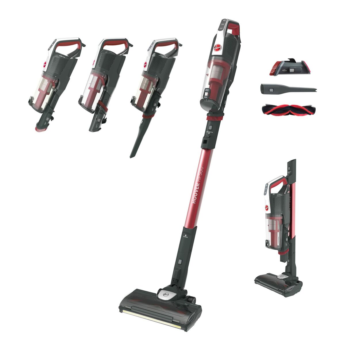 Hoover Aspirador Escoba 39400989 290 W Rojo , Leroy Merlin