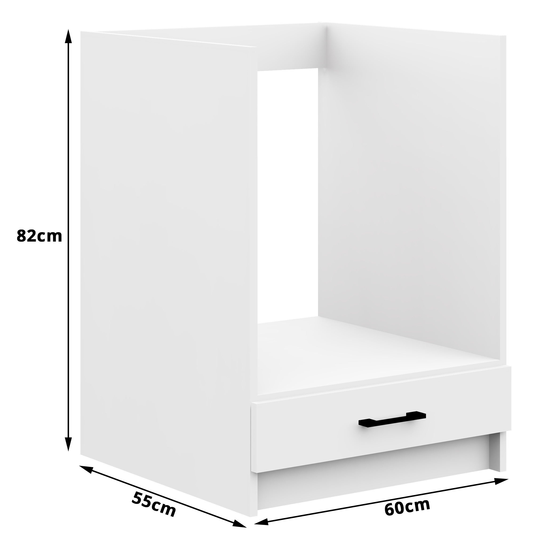 Meuble de cuisine bas / Armoire de four AKORD S60 à four OLIWIA modulable Blanc 60 cm 1 porte couleur Blanc 1 étagère 60x55x82 cm - 5