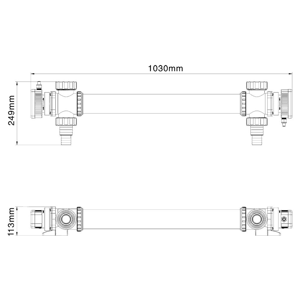 CUV-772 Stérilisateur Clarificateur bassins/étang - débit max. 8000 l/h - avec Lampe rayons UV-C 72 W + Boîtier inox - pour Poissons et… SunSun - 9