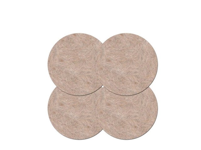 Lot de 4 patins feutre en laine adhésif, SCOTCH, diam. 50 mm, beige