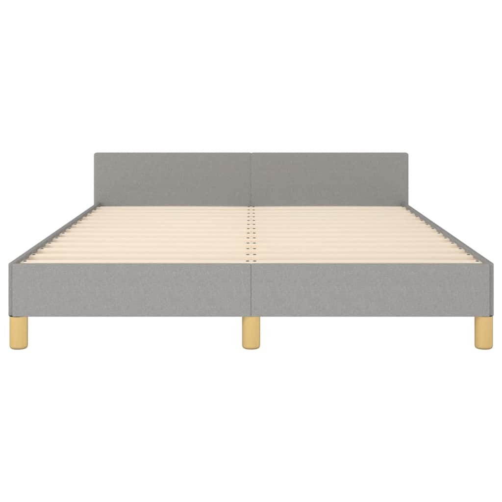 Cadre de lit sans matelas, gris clair, 140 x 190 cm, tissu - 5