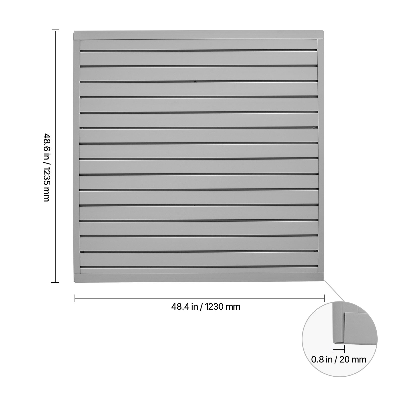 Pannello per garage in PVC 4 x 4 piedi,SucceBuy design modulare,pannello per garage grigio,con struttura di accoppiamento e taglio fai da te - 2