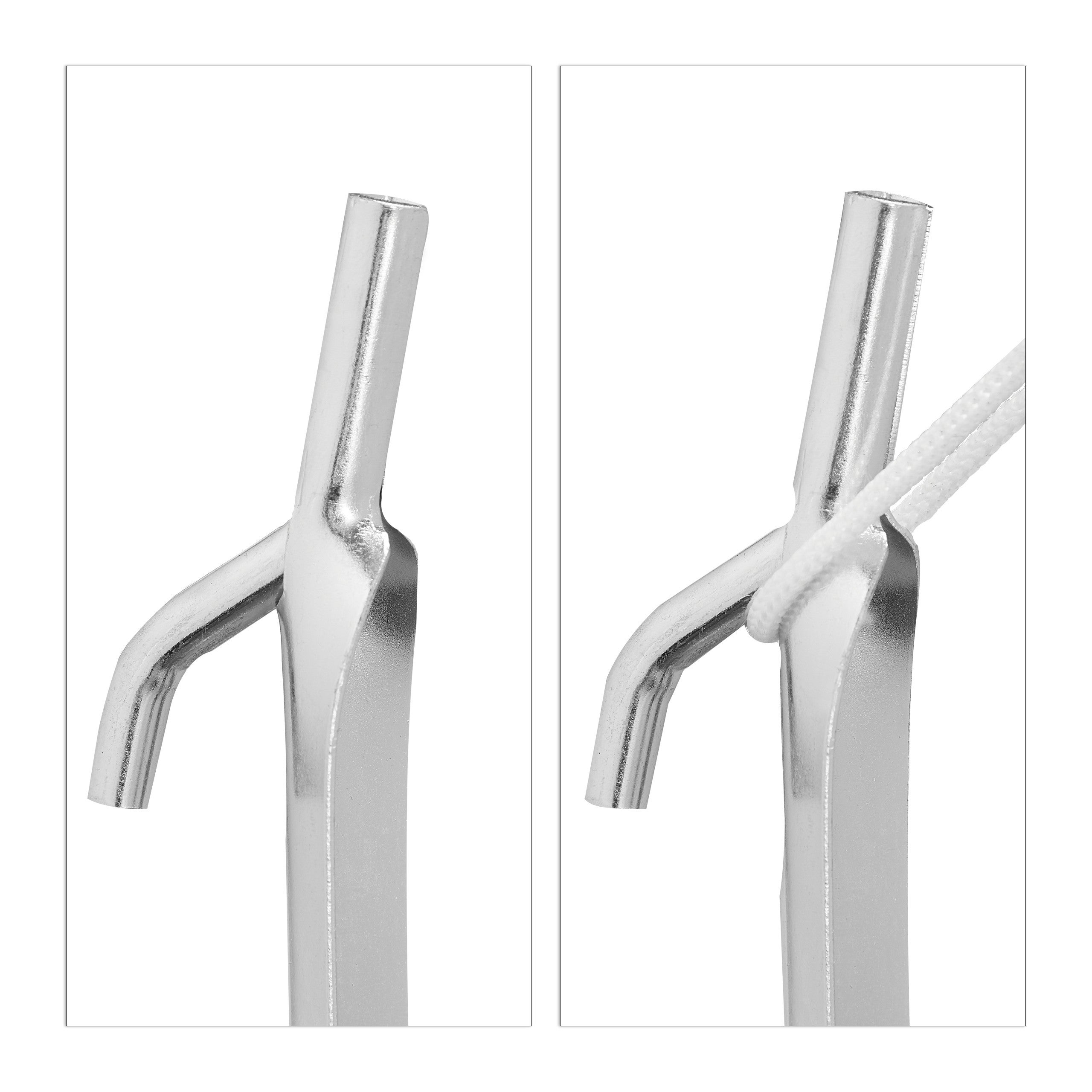 Piquet de fixation acier, lot de 24, sardines pour tente, piquet ancrage sol, jardin sol dur, 30 cm, argent - 6