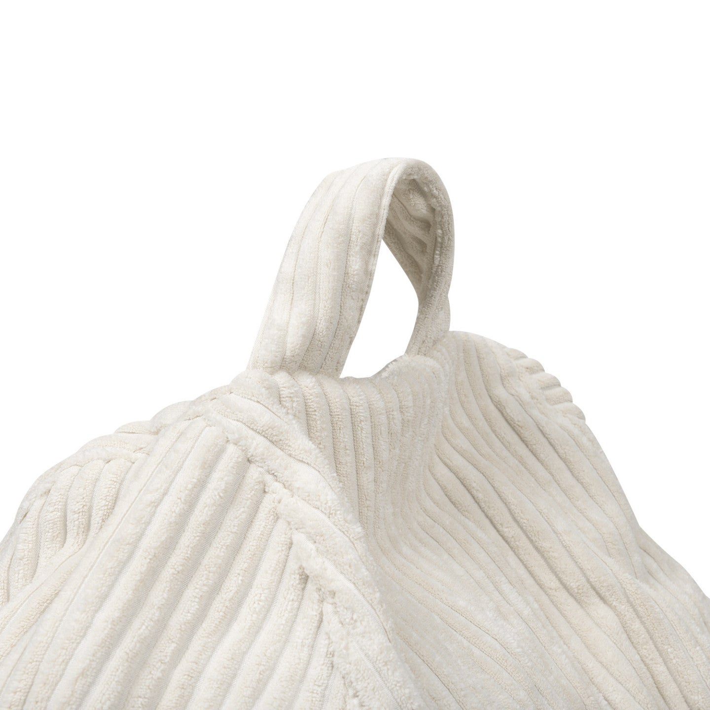 Pouf poire HORTENSE en velours côtelé beige - 5