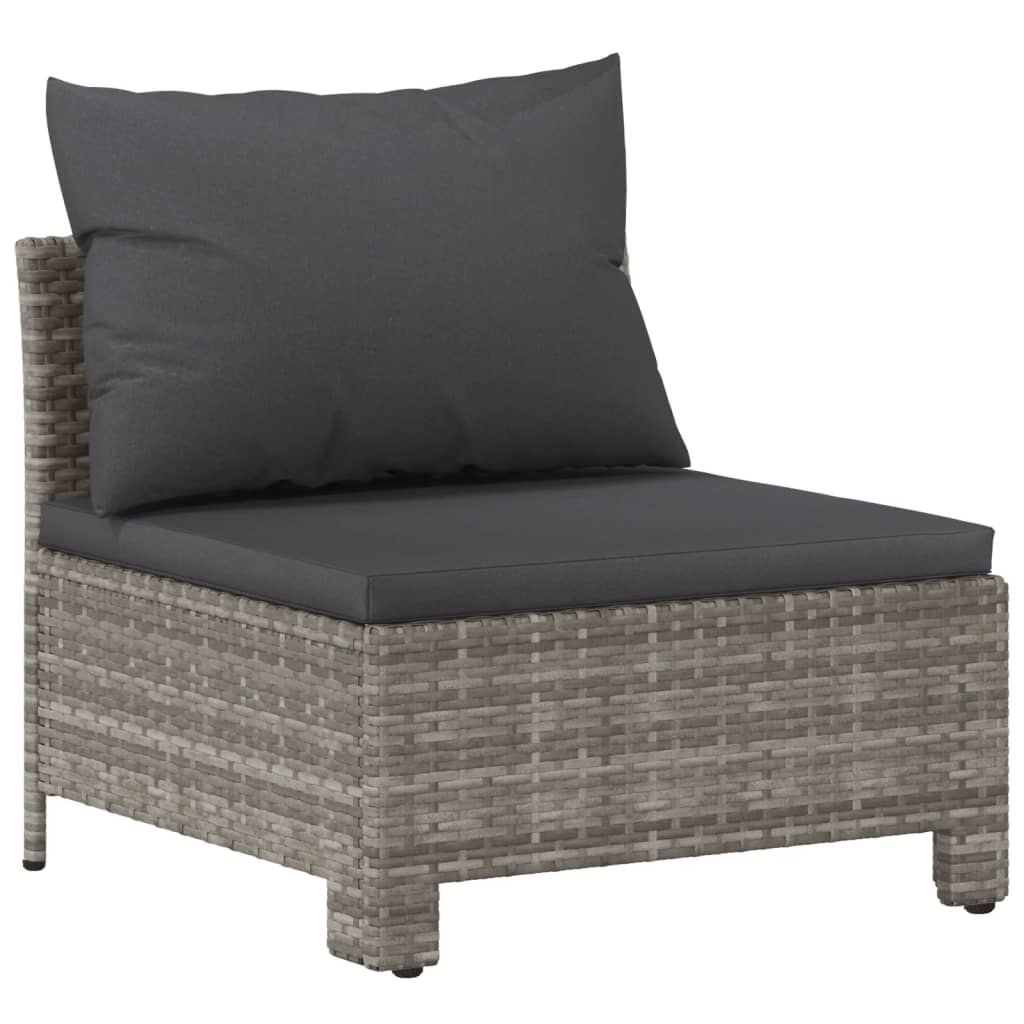 Maison Exclusive - 5 pcs conjunto lounge de jardim c/ almofadões vime PE cinzento - 6