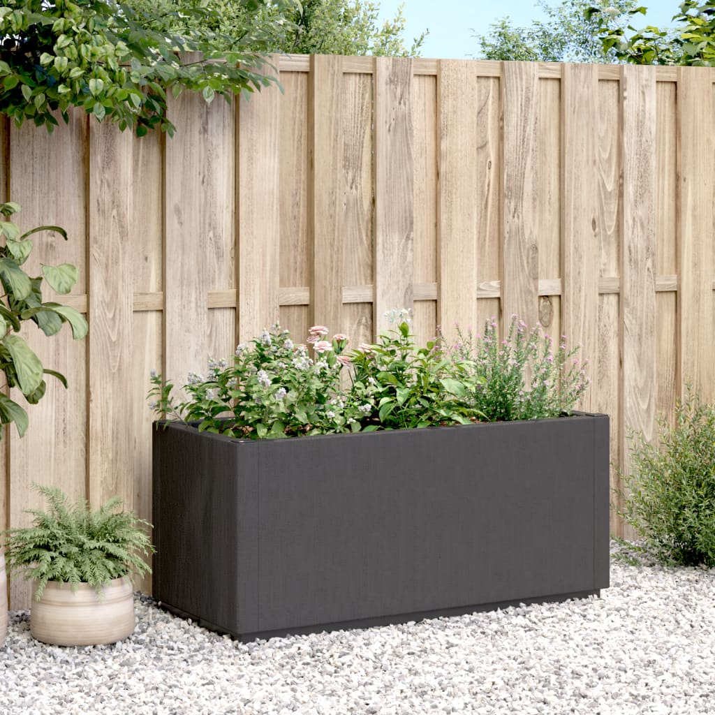Vaso/floreira 80x36x35 cm PP cinzento-escuro - 3