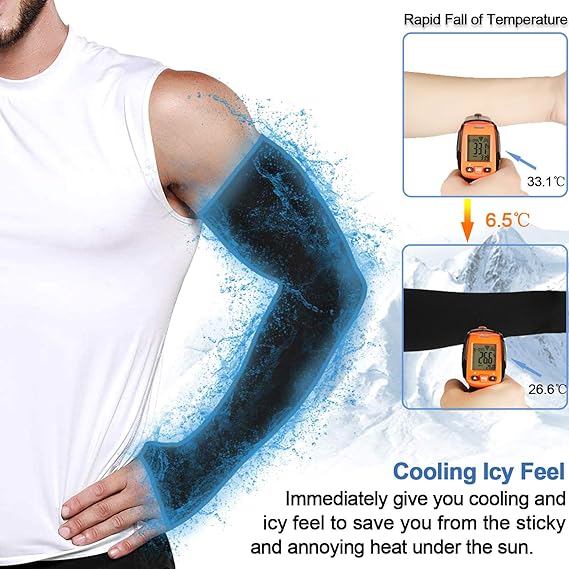 Manchons bras homme femme, protection anti-UV UPF50+, trou pouce antidérapant, rafraîchissant pour gaming et sport compression - 3