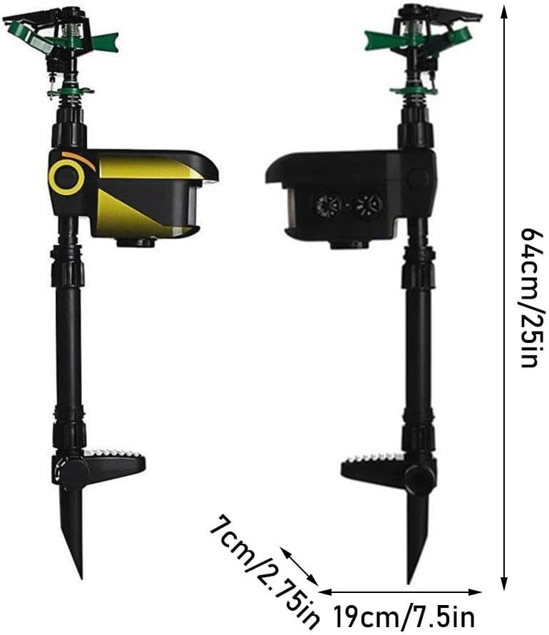 arroseur à détection de mouvement, arroseur de protection de jardin, arroseur automatique à détection de mouvement solaire - 2