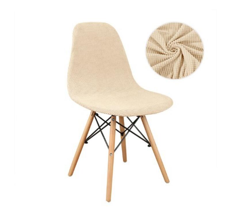 Zestaw 4 białych pokrowców na krzesła do jadalni z elastycznego żakardu w kolorze bordowym