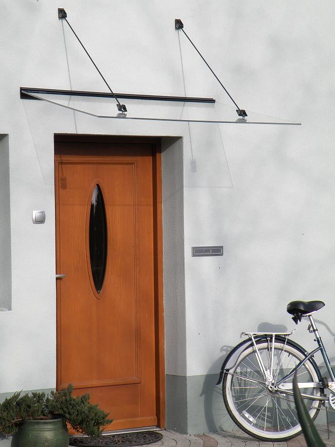 Toldo de porta Arctom ALU antracite Lazur 150x97, folha de acrílico transparente 10mm - 2