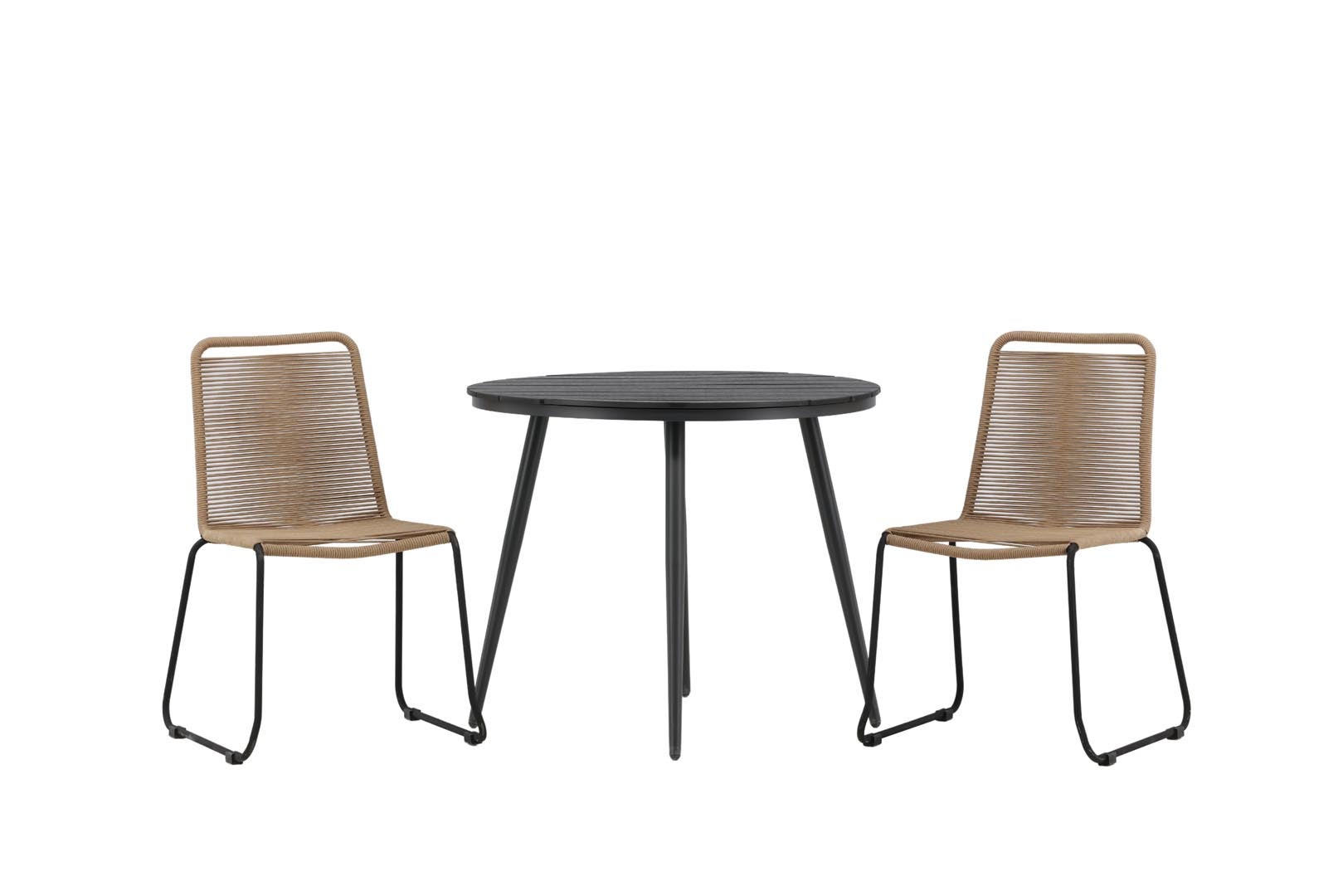 Break ensemble table et chaises de jardin, table 90x90cm, 2 chaises