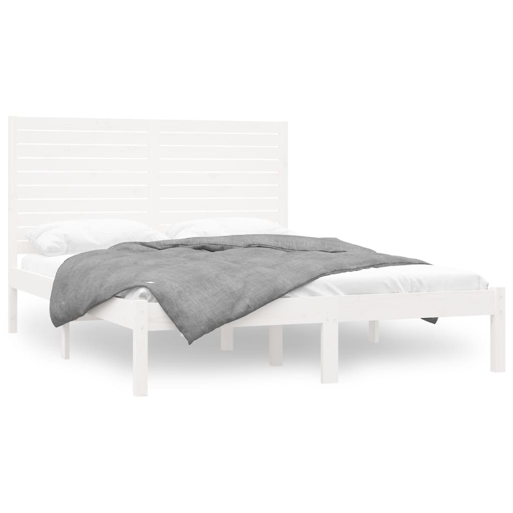 Łóżko Drewniane Rama Łóżka Sofa Biała Do Sypialni Pokoju 160 x 200 cm