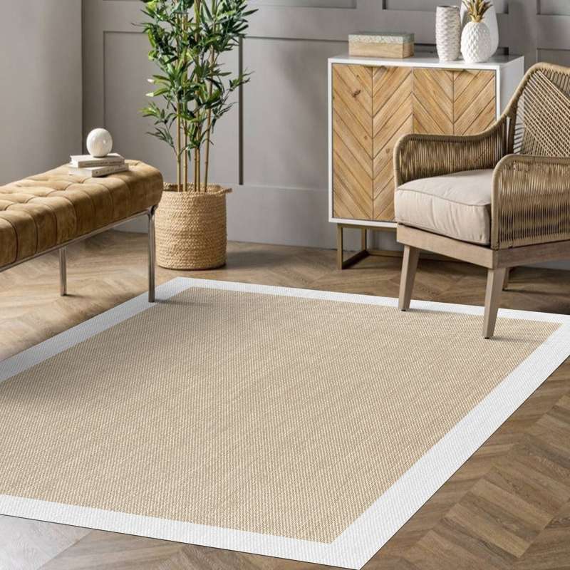 Tapete de vinil Premium de Alta Gama, Almofadas de quarto Lavável antiderrapante e resistente Bege-Branco 160x230 cm - 3