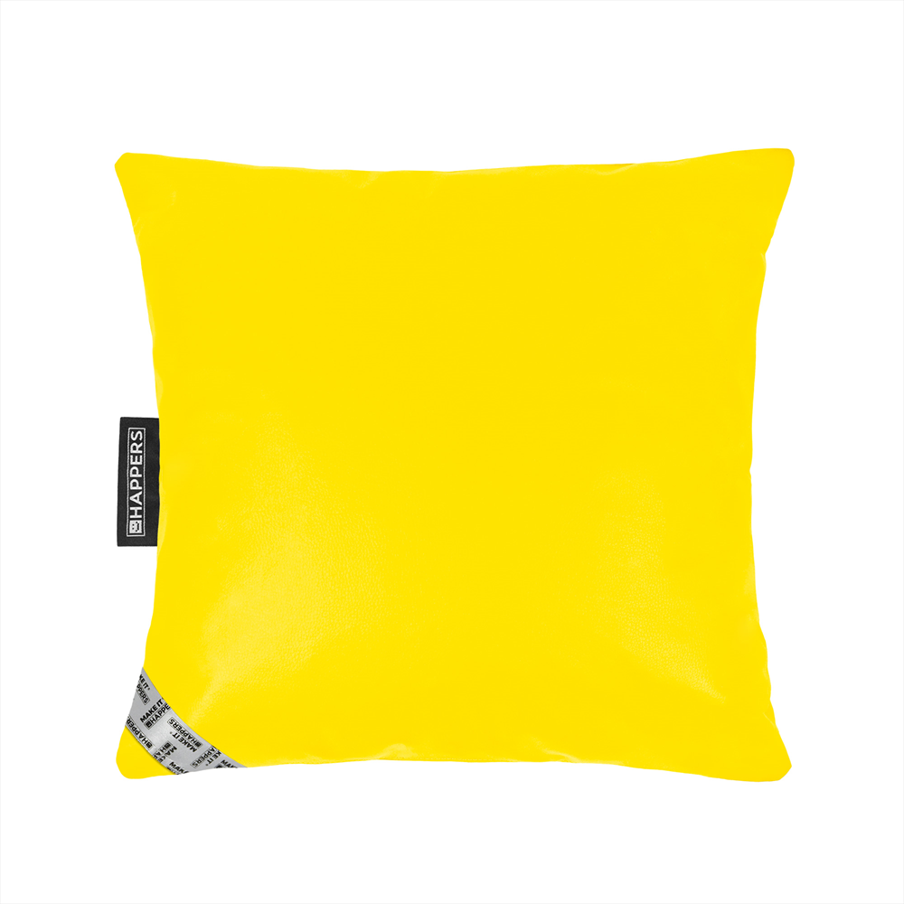 Coussin Similicuir Indoor Jaune Happers 45x45 - 2