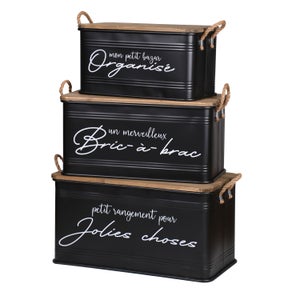 2 Boîtes Métalliques Rectangulaires Avec Couvercle | Rangement Petit Objets | Anti-Rouille Aluminium 9.5x6cm