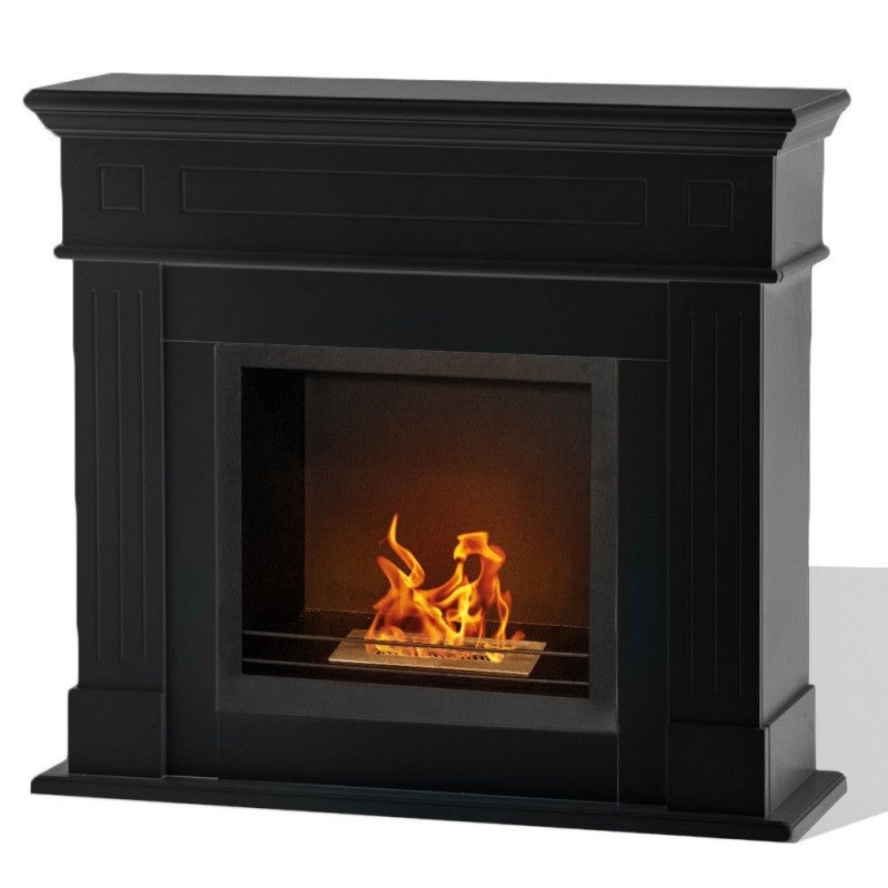 Kominek bioetanolowy Cambridge, biokominek stojący, czarne drewno, 110x37x102h