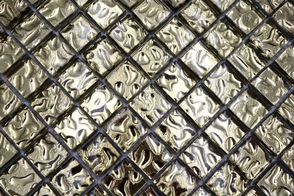 Mosaïque Carreau Translucide Cristal, Inox Et Verre Vert - Réf 92-0506_b | 1 Plaque