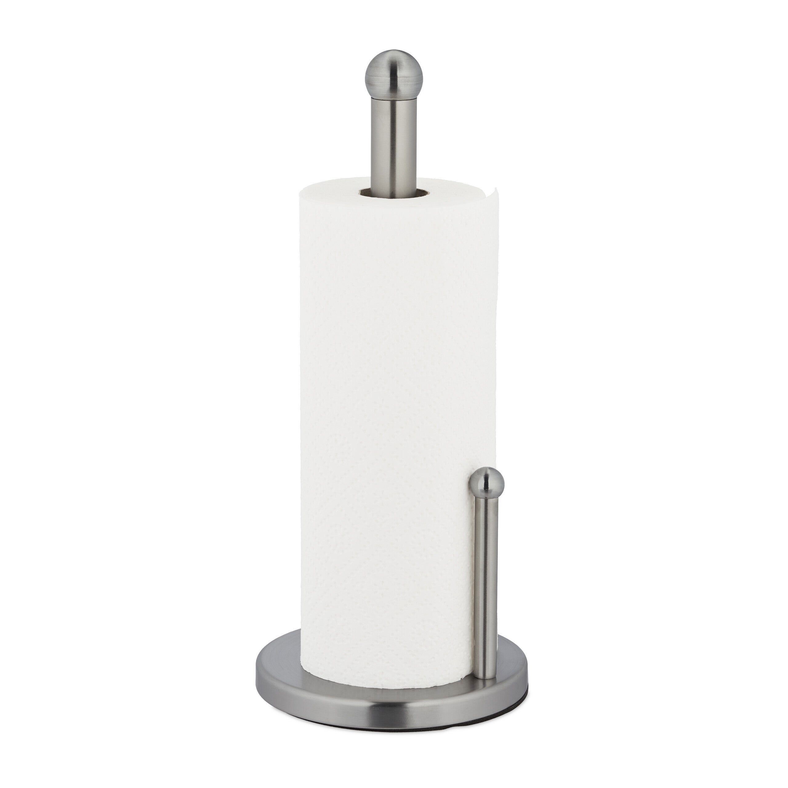 Relaxdays Support Non Fixe Essuie-tout, Acier Inoxydable, Avec Barre D 35 X 15 Cm Rouge Argente 88847605