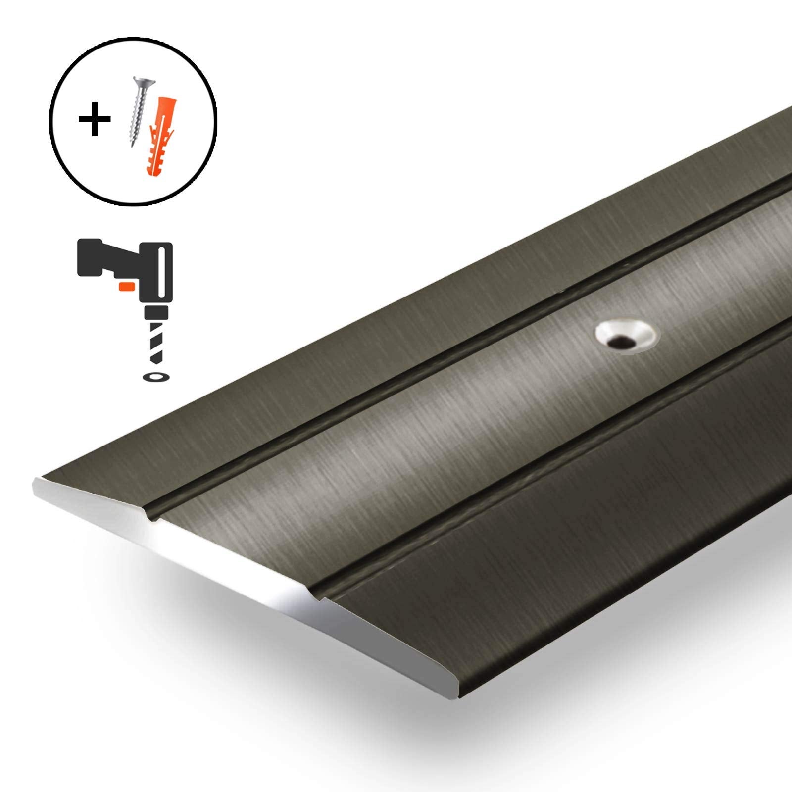 Barre de seuil Firm K132 Forme: C : 36 mm Longueur: 100 cm Pré-percé Bronze - 4