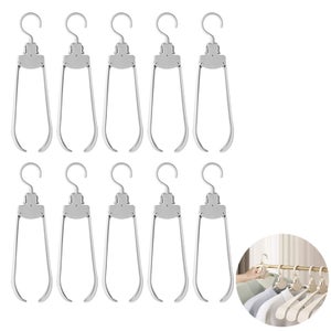 Lot De 10 Cintres Pliables En Plastique Noir – Pour Voyage Et Rangement Quotidien – Pratiques Et économes En Place