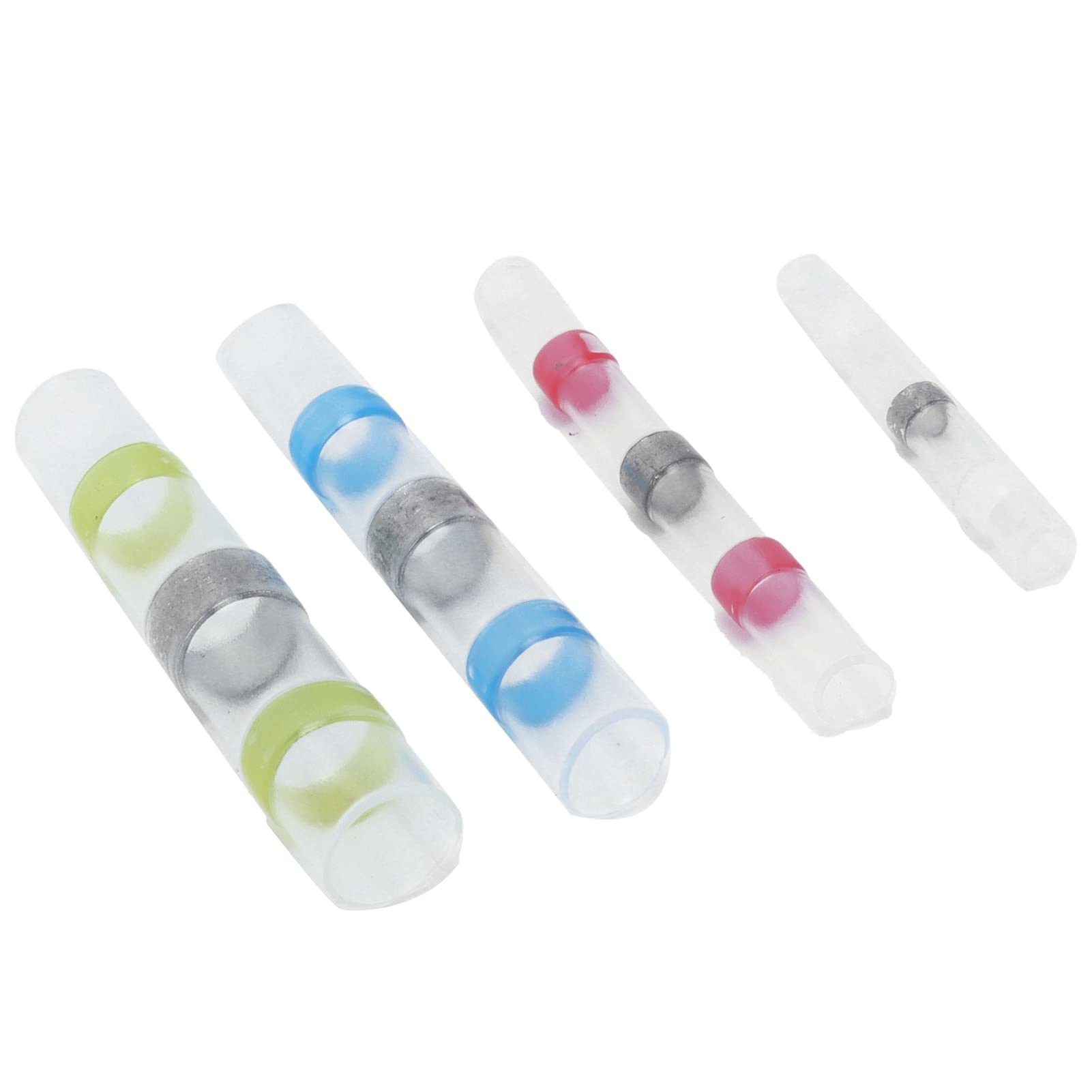 Connettori termorestringenti terminali ad anello per saldatura a crimpare per cavi elettrici impermeabili isolati (100 pezzi in scatola) - 4