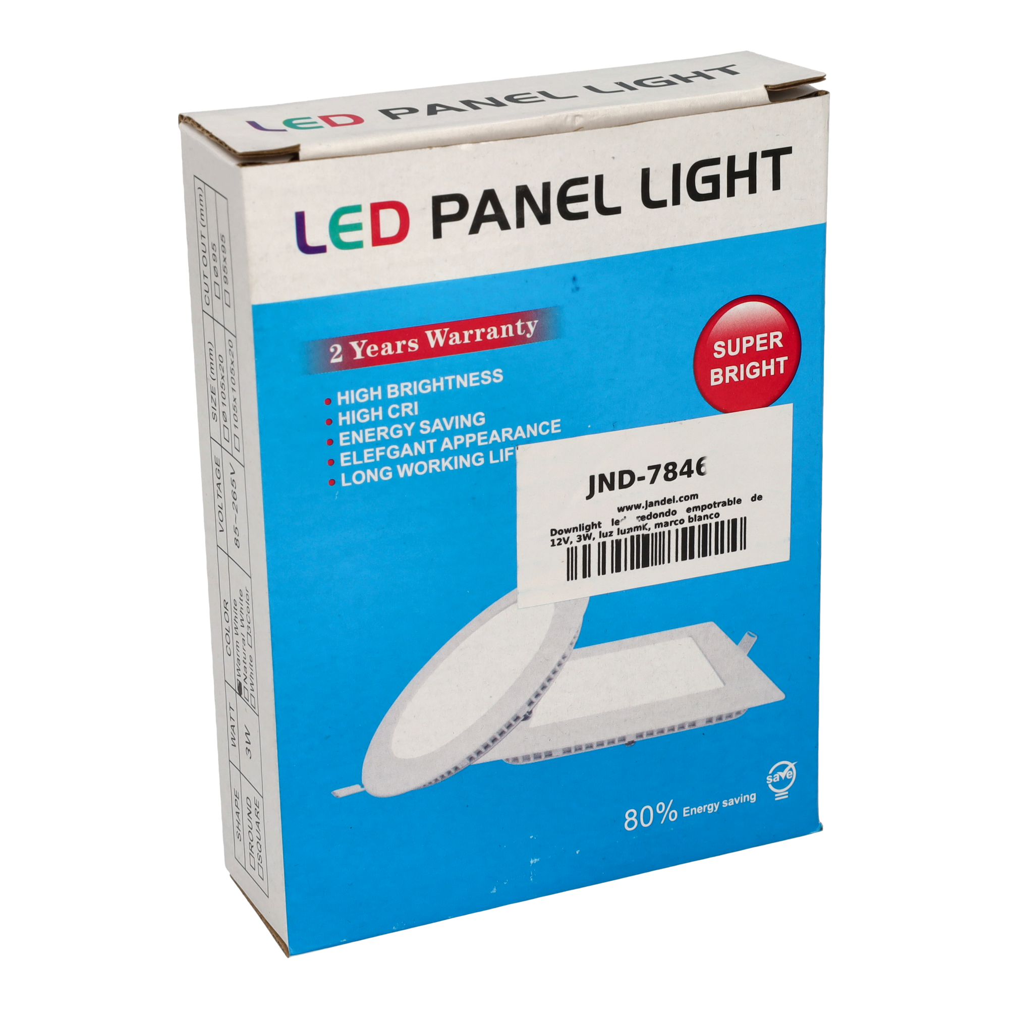 Jandei Pack x5 Downlight led rond encastré 12V, 3W, Lumière Neutre 4200K. Cadre blanc - 7