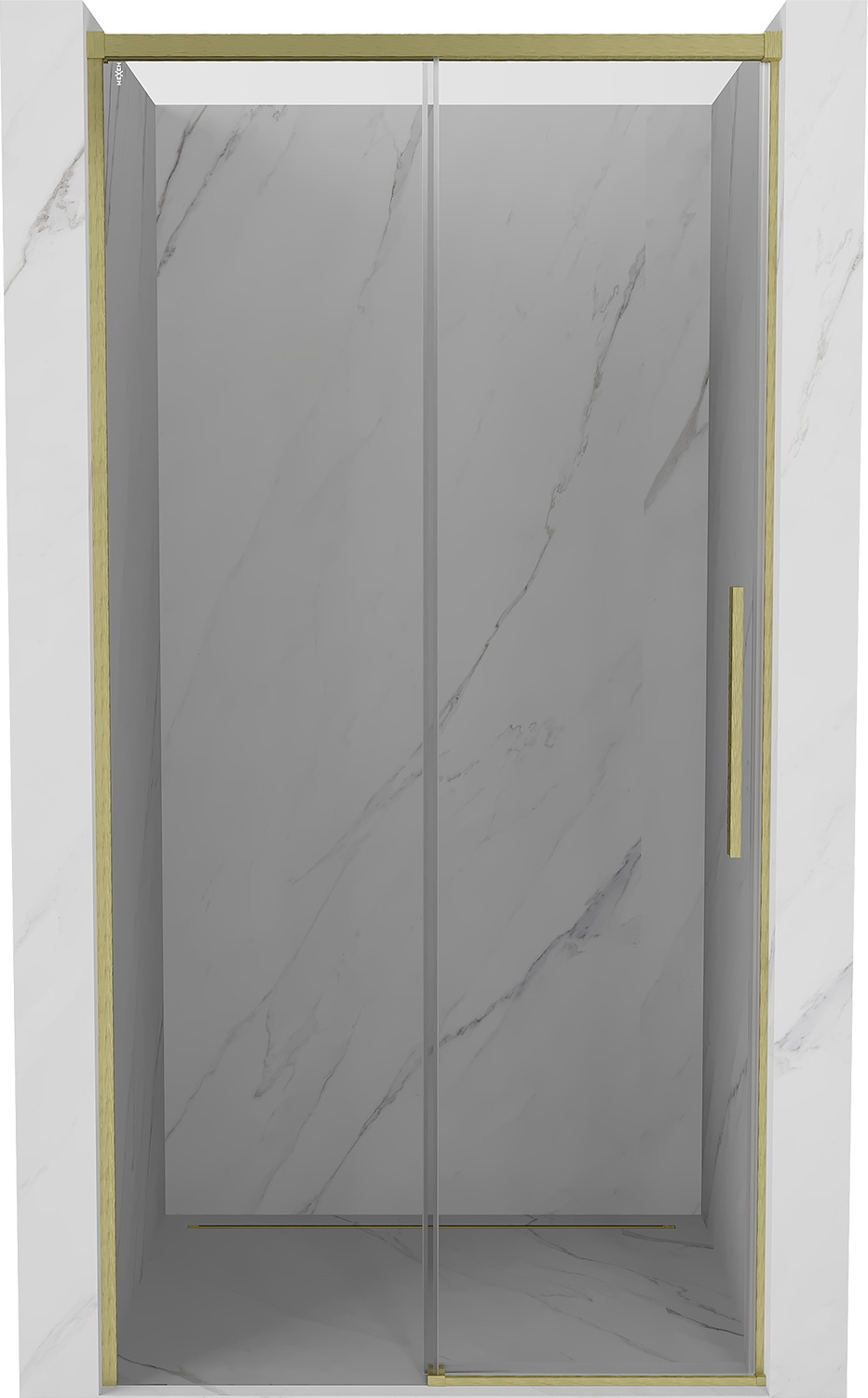 Mexen Rox drzwi prysznicowe rozsuwane 120 cm, transparent, złote szczotkowane - 8C2-120-000-55-00
