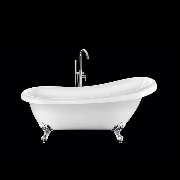 Vasca da bagno retrò con piedini RICHMOND Bianca 155 cm Piedini di aquila Cromati