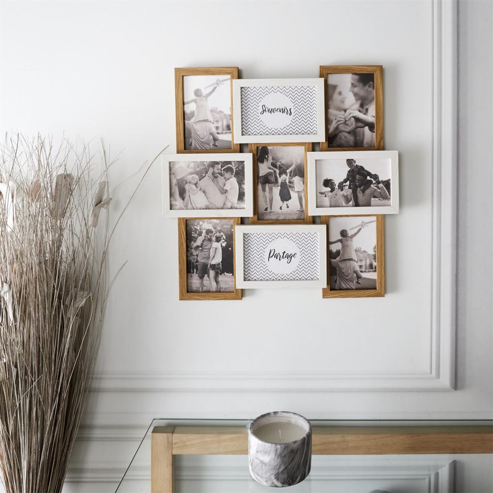 Cadre photo pêle-mêle 9 photos blanc - 3