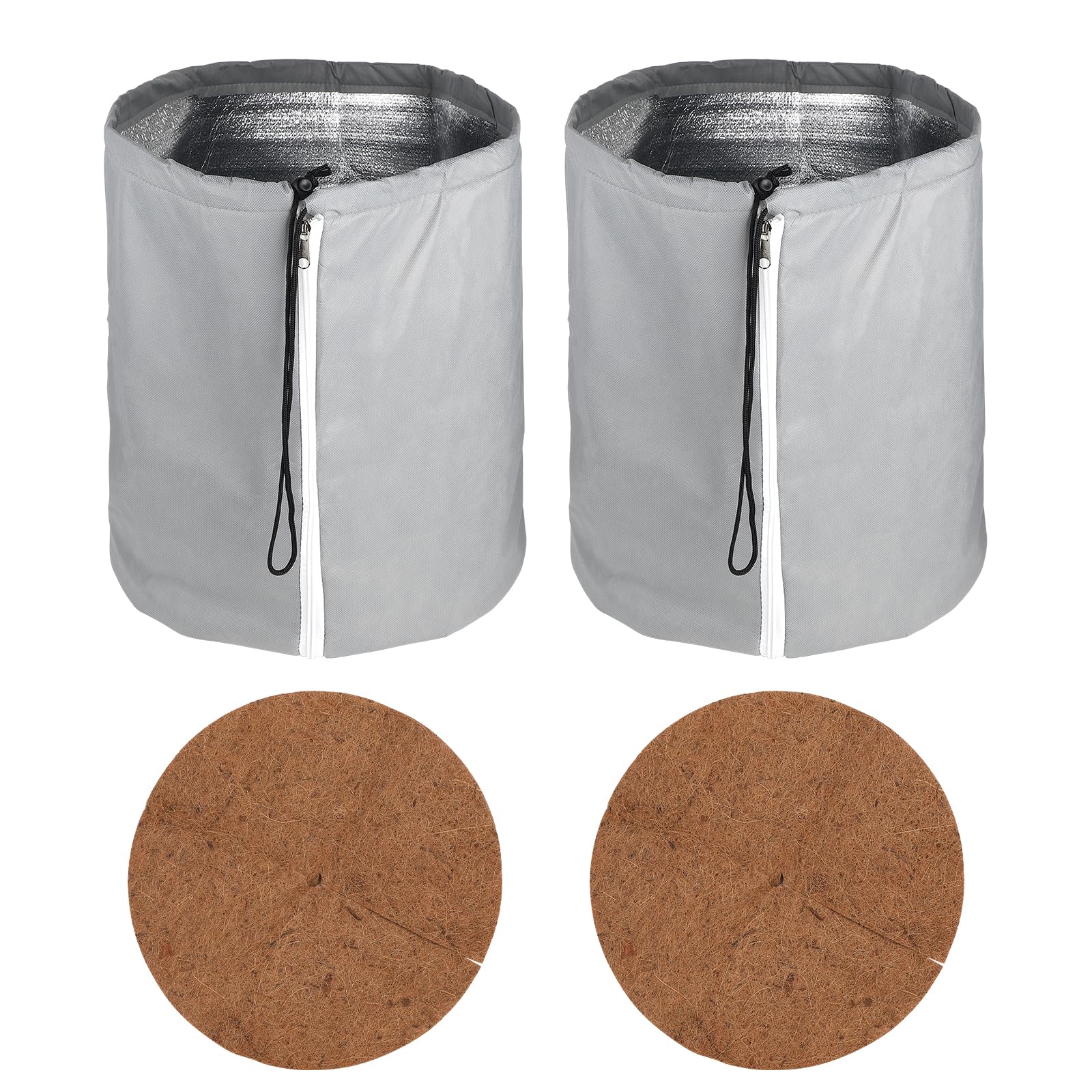 szt Pokrowiec na doniczkę cm ochrona przed mrozem dla roślin doniczkowych zimowy pokrowiec na rośliny ze sznurkiem zamkiem błyskawicznym i szarą matą