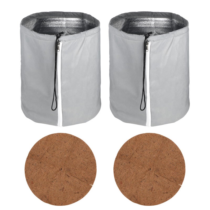 szt Pokrowiec na doniczkę cm ochrona przed mrozem dla roślin doniczkowych zimowy pokrowiec na rośliny ze sznurkiem zamkiem błyskawicznym i szarą matą