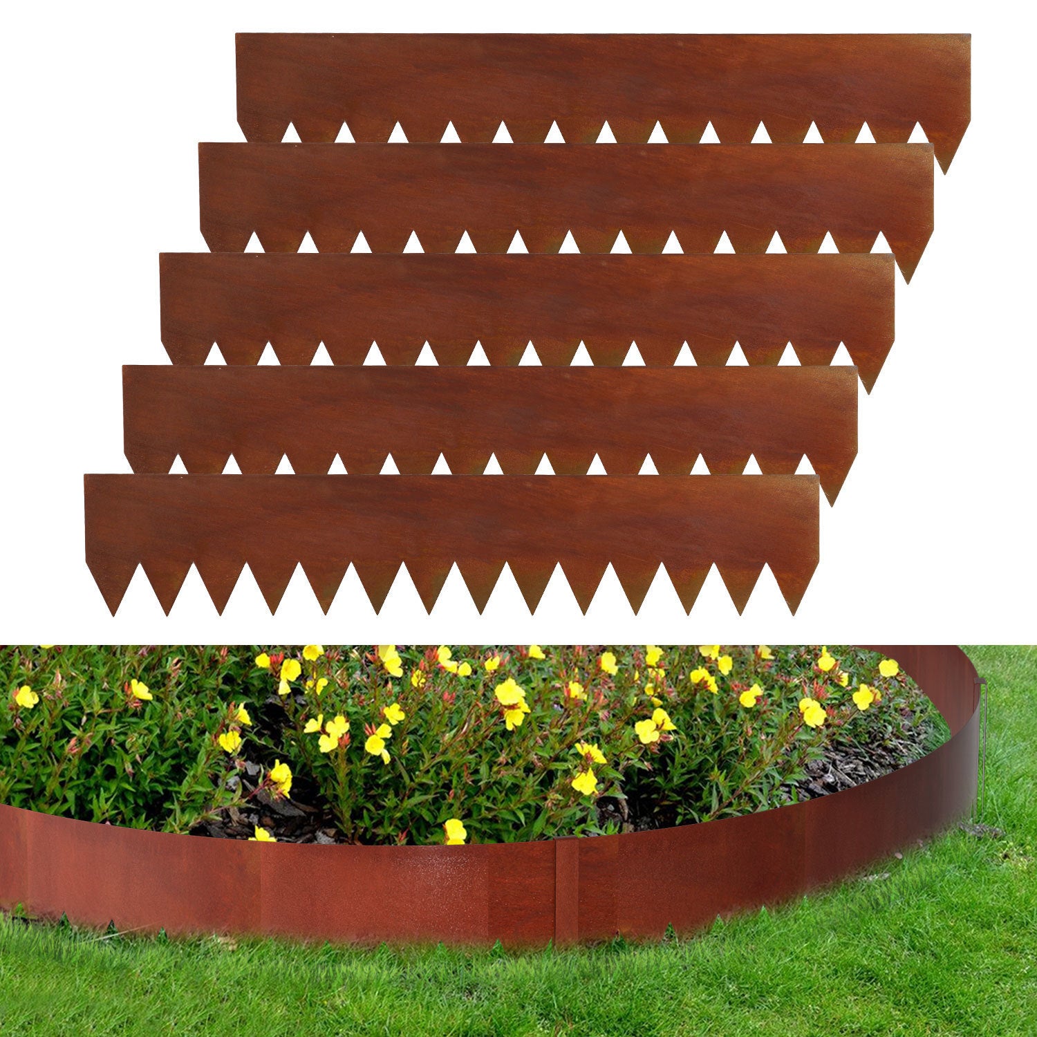 Obrzeża trawnikowe, obrzeża rabat kwiatowych, ogrodzenia ogrodowe, miedziane obrzeża ogrodowe, 100x20cm, 35m