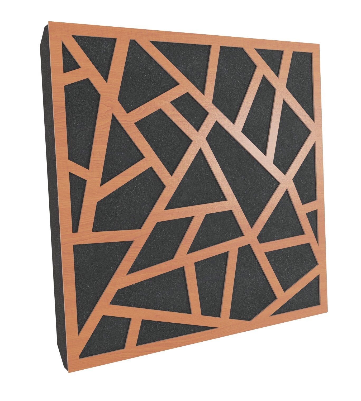 Lot de 2 Panneaux acoustiques insonorisants SKYROSS 50x50x5 cm - 0.5 m² surf.totale - MDF perforé laminé et mousse acoustique - Cerise - 2