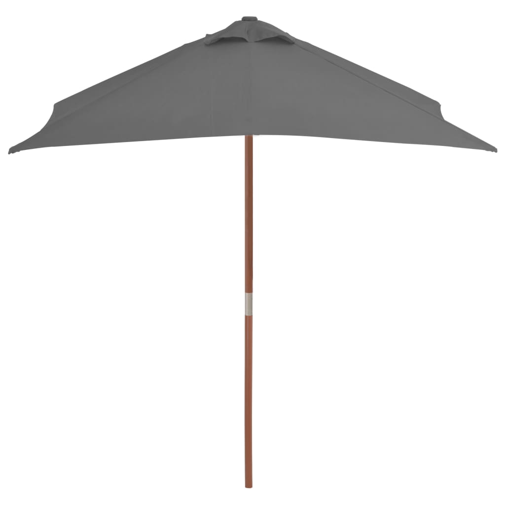 Parasol avec mât en bois 150x200 Anthracite - 4