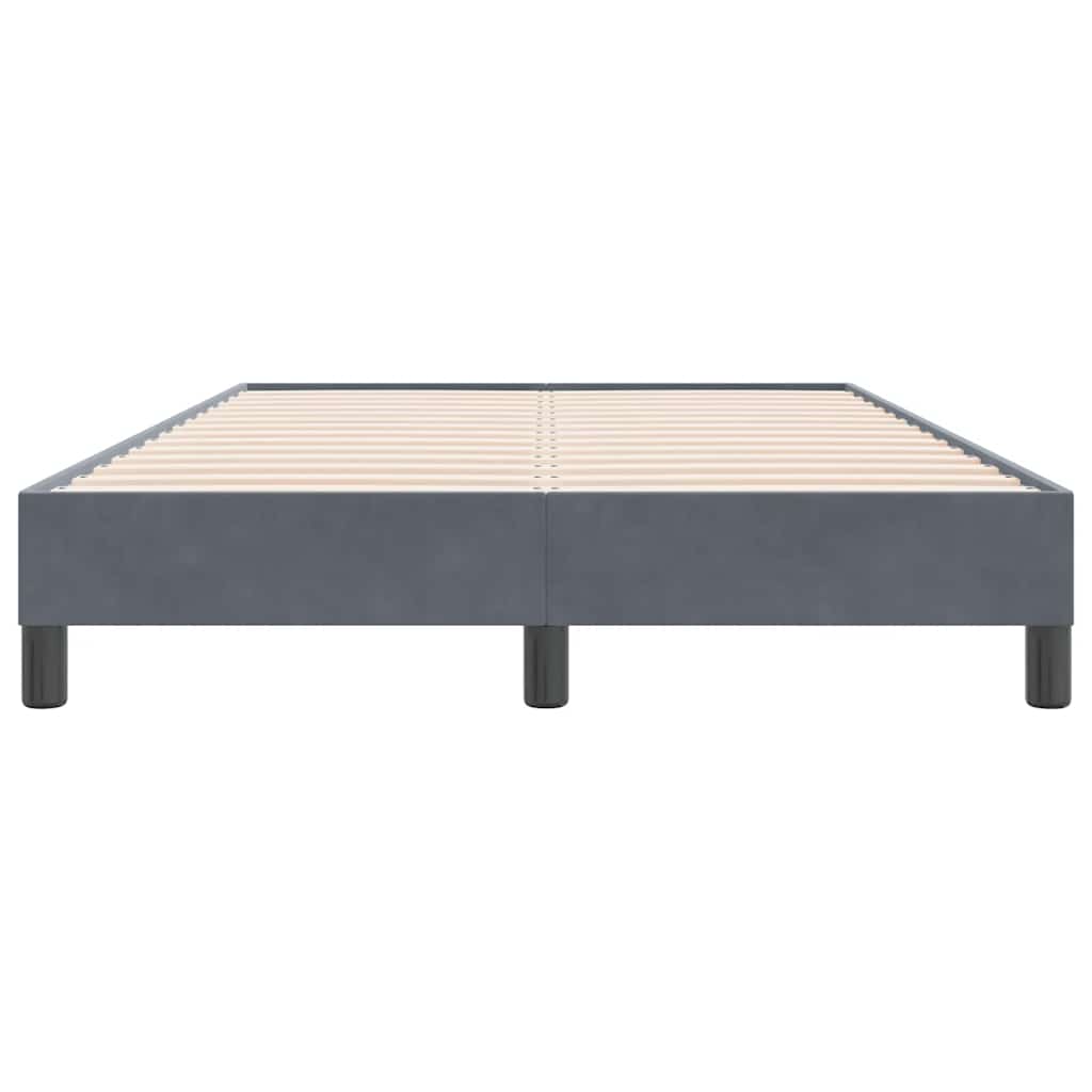 Cadre de lit sans matelas gris foncé 120 x 220 cm velours - 5