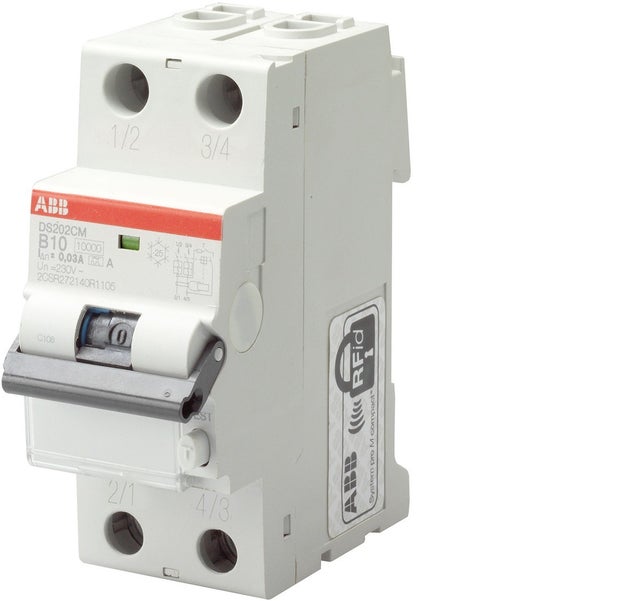 Abb ds202c differenziale magnetotermico 6ka 2p a c10 300ma ds2cc10a300