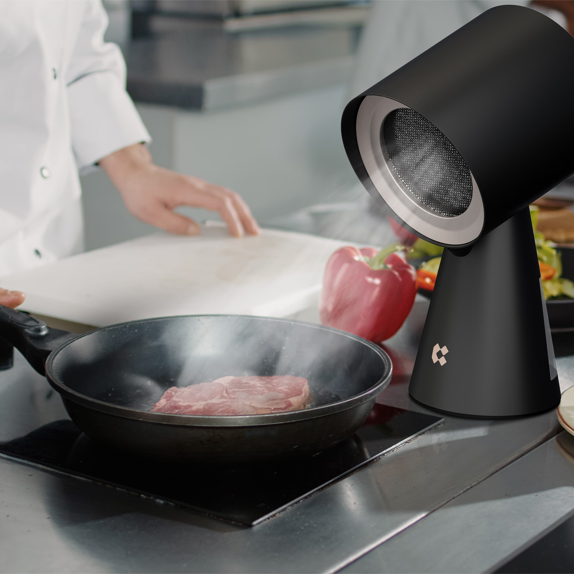 CIARRA Cappa Aspirante Portatile 24W con 3 Filtri Mini Cappa da Cucina per Fonduta e Barbecue Nera VMPHB01 - 3