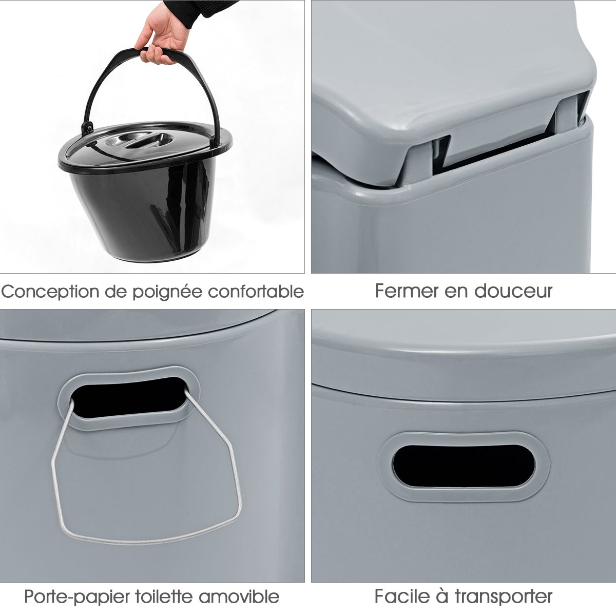 Toilette Portable pour Camping Extérieure Charge 200KG - 9